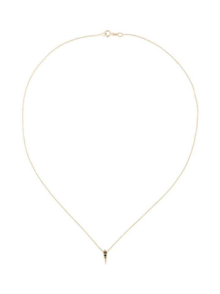 Lizzie Mandler Fine Jewelry 18kt Gold And Black Diamond 'single Kite' Necklace, Women's, Metallic