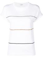 Brunello Cucinelli Brass Stripes T-shirt - White