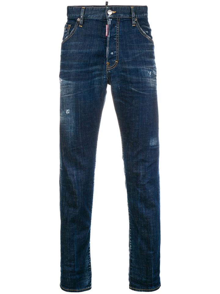 Dsquared2 Faded Denim Jeans - Blue
