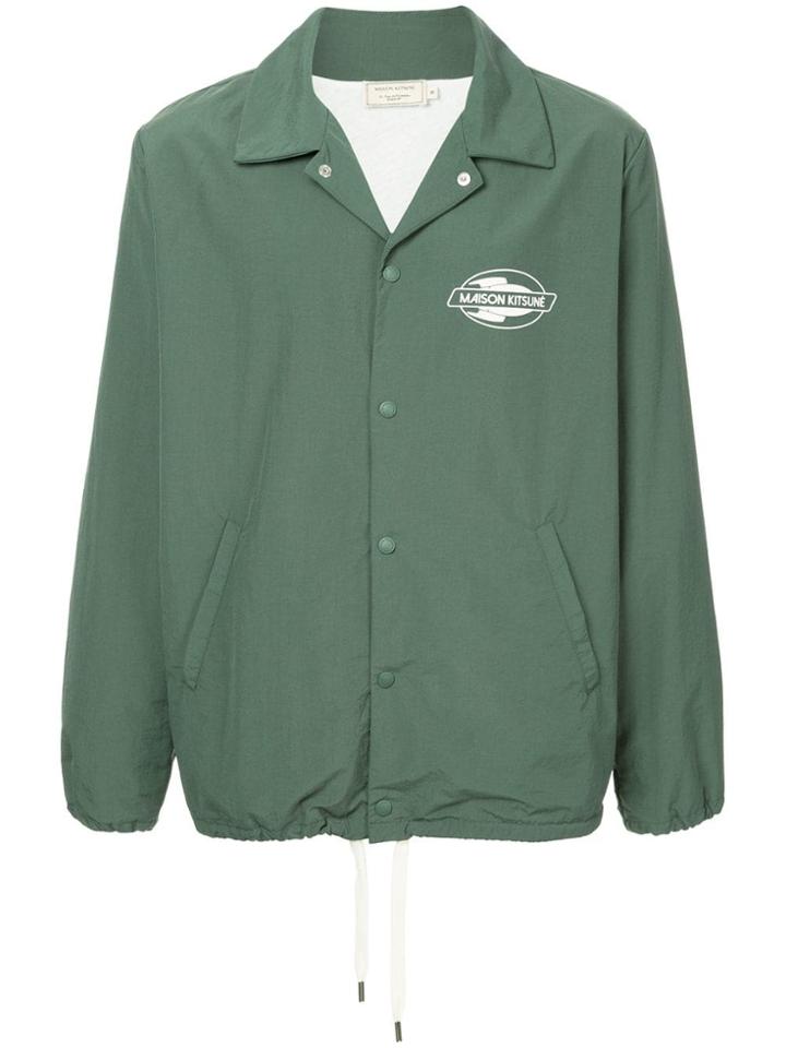 Maison Kitsuné Logo Print Jacket - Green