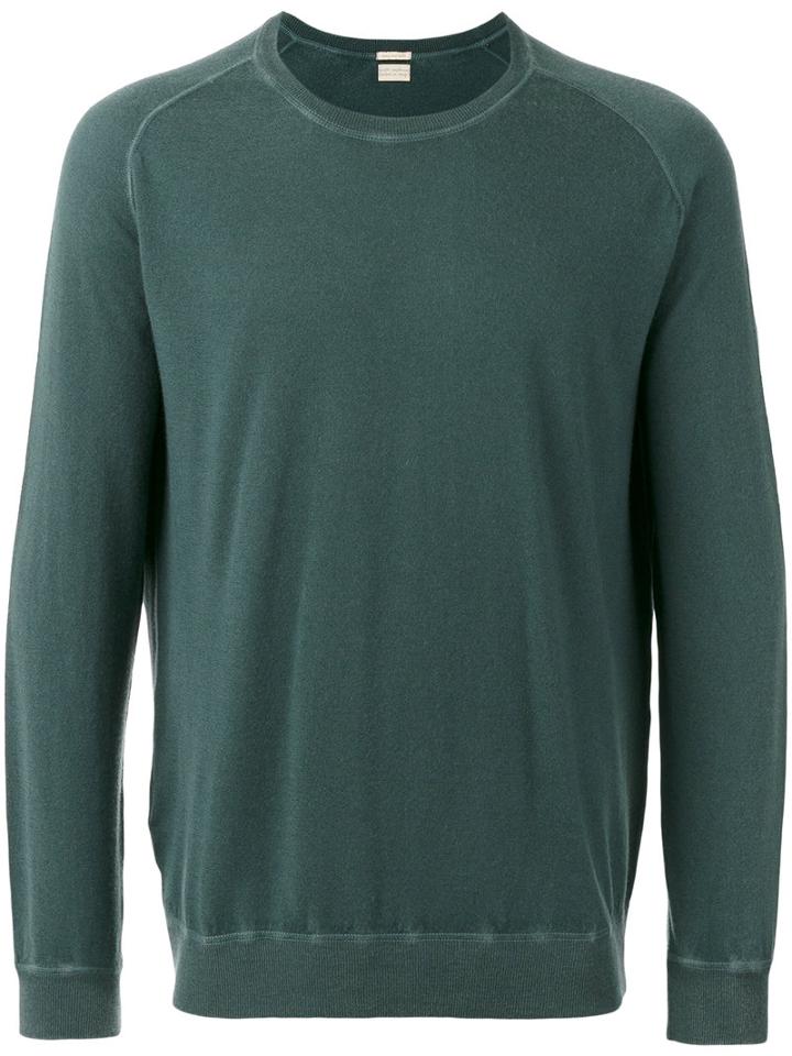 Massimo Alba Ribbed Trim Sweatshirt, Men's, Size: Small, Blue, Cashmere