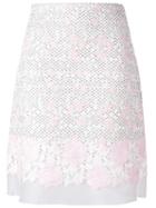 Giambattista Valli Floral Macramé Straight Skirt, Women's, Size: 40, White, Cotton/polyamide/polyester/silk