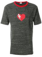Saint Laurent Heart Print T-shirt - Grey