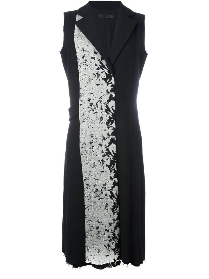 A Tentative Atelier Patterned Long Waistcoat, Women's, Size: Medium, Black, Wool/polyimide