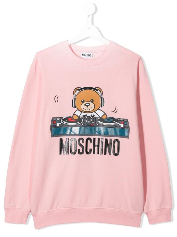 Moschino Kids Teen Dj Teddy Sweatshirt - Pink