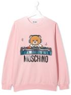 Moschino Kids Teen Dj Teddy Sweatshirt - Pink
