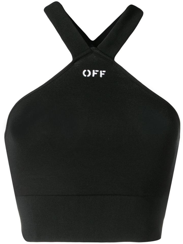 Off-white Slim-fit Top - Black