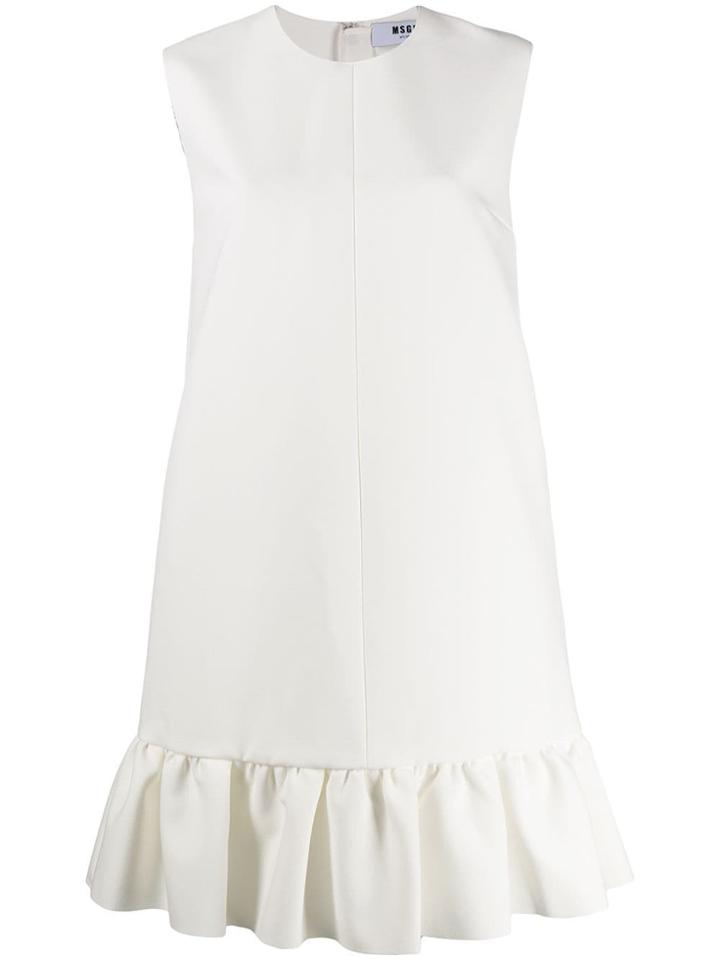 Msgm Ruffled Hem Dress - White
