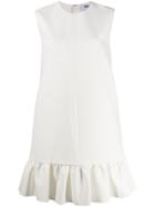 Msgm Ruffled Hem Dress - White