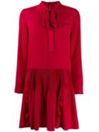 Red Valentino Pussybow Neckline Dress