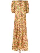 Dhela Butterfly Print Off The Shoulder Maxi Dress - Multicolour