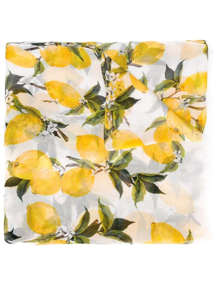 Dolce & Gabbana Lemon Print Mesh Scarf