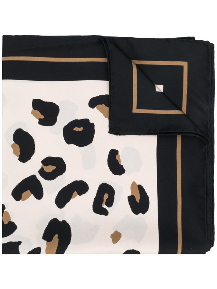 Max Mara Studio Leopard Print Border Scarf - Nude & Neutrals