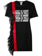 Brognano Slogan Ruffle Dress - Black