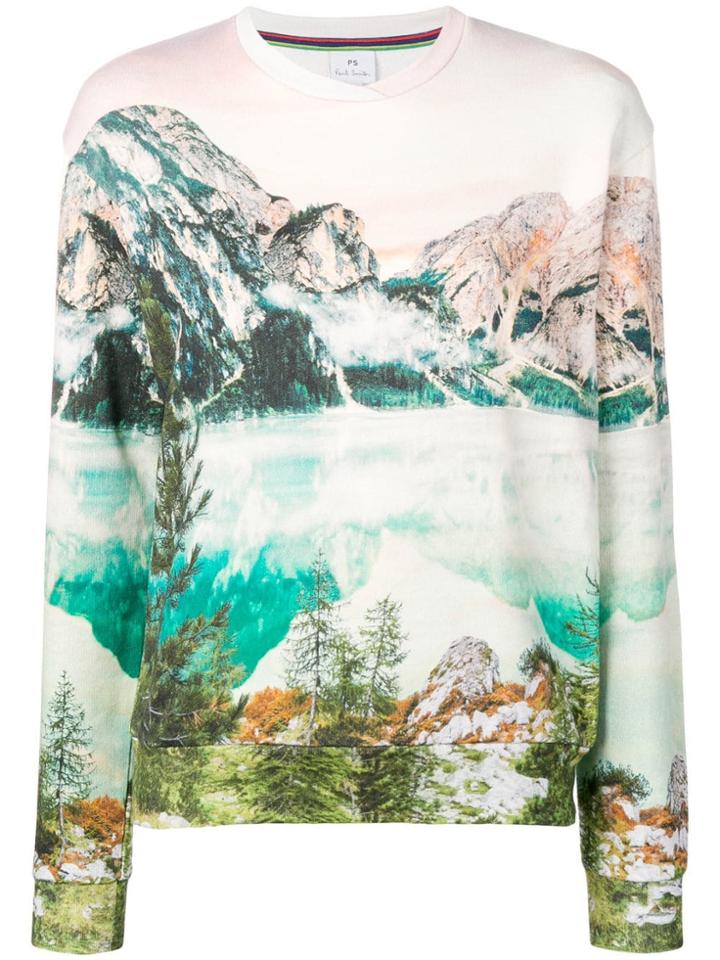 Ps By Paul Smith Mountain Print Sweatshirt - Neutrals