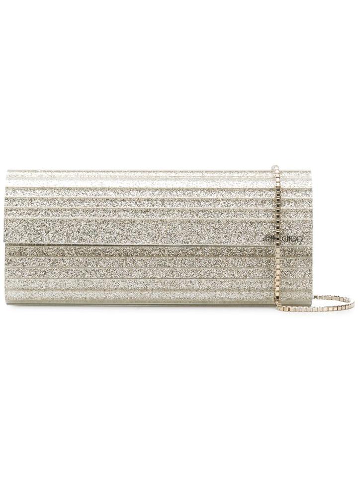 Jimmy Choo Sweetie Glittered Clutch - Metallic