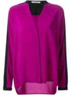 Etro Contrast Stripe Blouse, Women's, Size: 42, Pink/purple, Silk