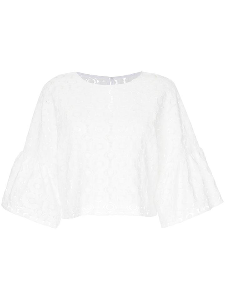 Cityshop Balloon Sleeve Lace Blouse - White