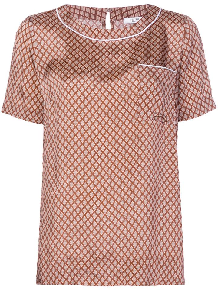 Peserico Geometric Pattern Blouse - Nude & Neutrals