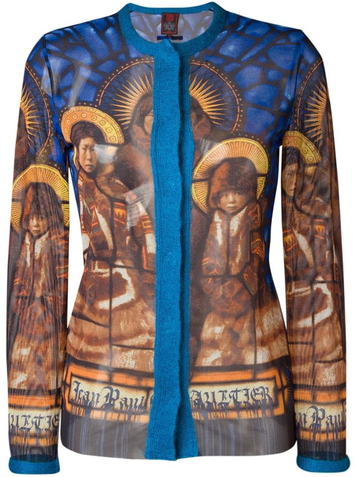 Jean Paul Gaultier Vintage Saint Print Cardigan - Multicolour