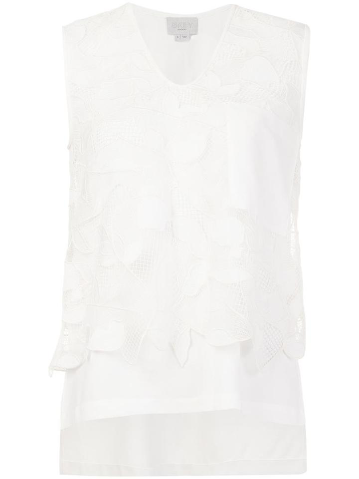 Grey Jason Wu - Floral Layered Tank Top - Women - Nylon - 4, White, Nylon