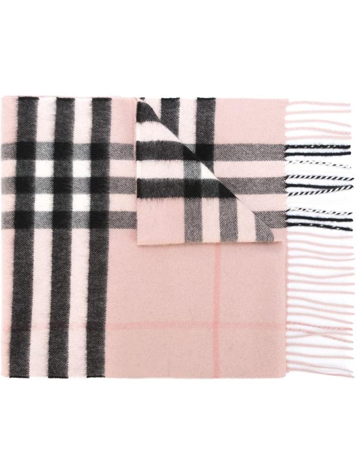 Burberry - House Check Scarf - Women - Cashmere - One Size, Women's, Pink/purple, Cashmere