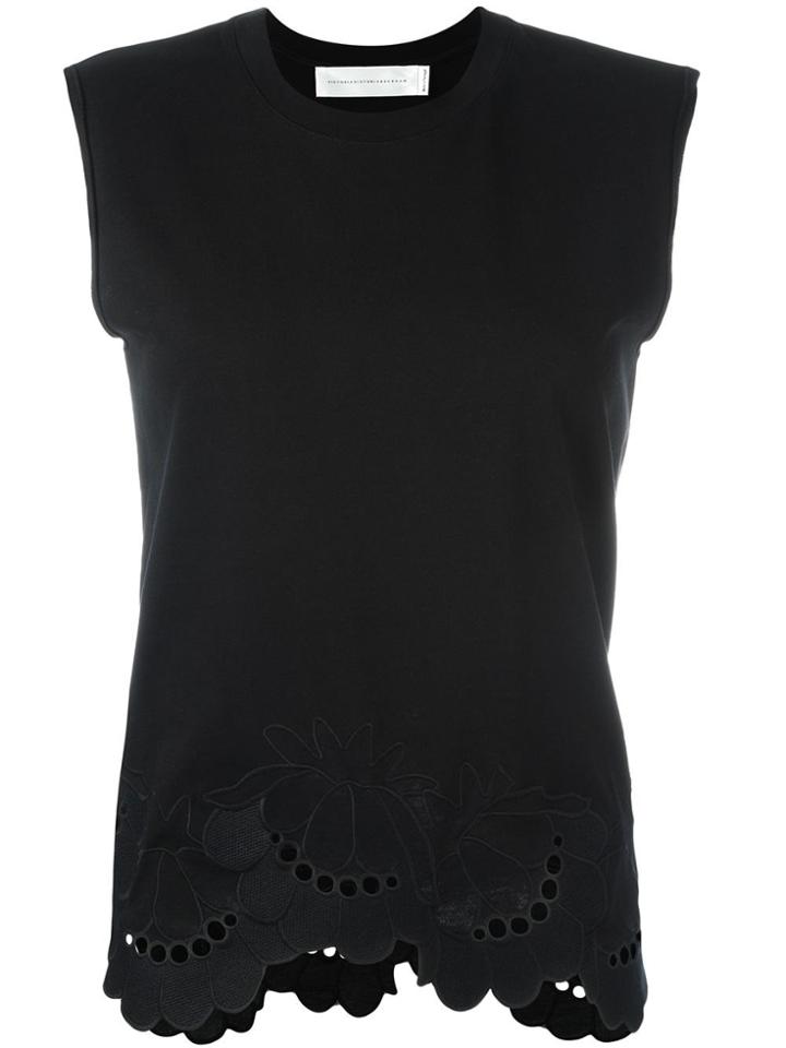 Victoria Victoria Beckham Scalloped Hem Blouse - Black