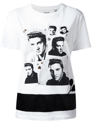 Coach Elvis Presley T-shirt, Women's, Size: Medium, White, Cotton/acetate