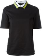 Jil Sander Navy Contrast Collar Top
