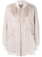 Blancha Longline Bomber Jacket - Nude & Neutrals