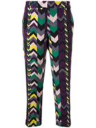 Missoni Vintage 2000's Geometric Pattern Cropped Trousers - Purple