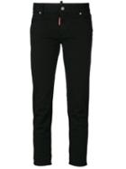 Dsquared2 - Cropped Twiggy Jeans - Women - Cotton/calf Leather/spandex/elastane - 40, Black, Cotton/calf Leather/spandex/elastane