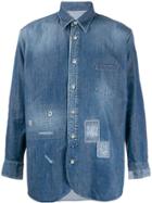 Al Duca D'aosta 1902 Distressed Detail Denim Shirt - Blue