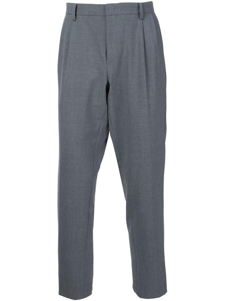 Wooyoungmi Cropped 'double Pleat' Trousers