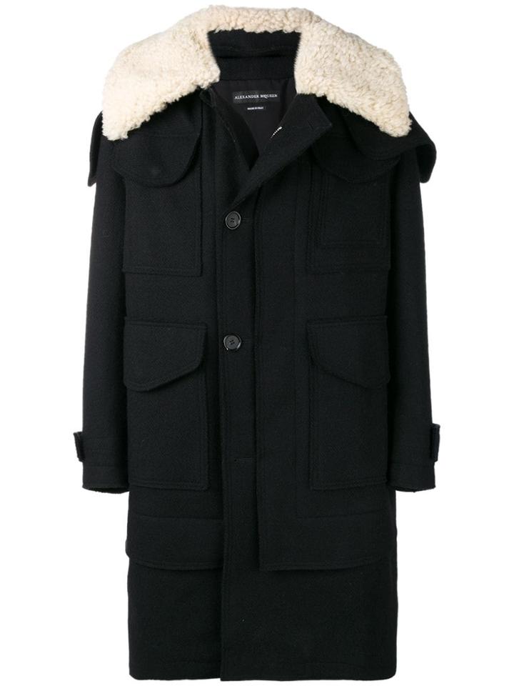 Alexander Mcqueen Mid-length Duffle Coat - Black