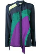 Versace - Colour Block Shirt - Women - Silk - 38, Blue, Silk