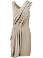 D.exterior Diagonal Drape Dress - Nude & Neutrals
