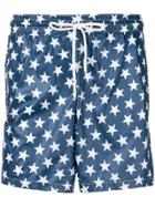 Eleventy Star Print Swim Shorts - Blue