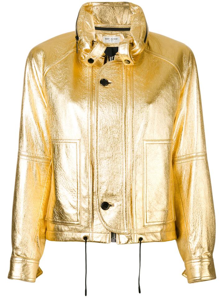 Saint Laurent Metallic Slouchy-fit Jacket