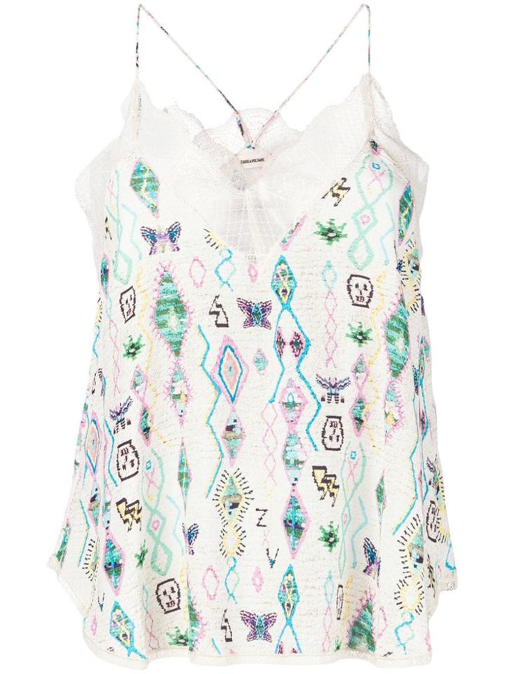 Zadig & Voltaire Lace Insert Vest Top - Neutrals