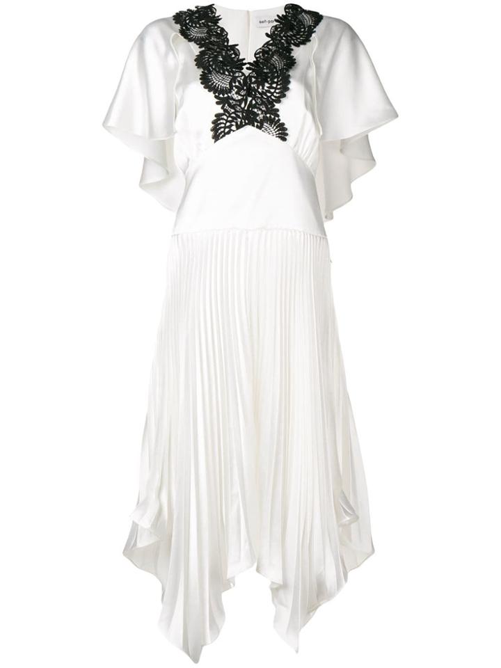 Self-portrait Handkerchief Dress - White
