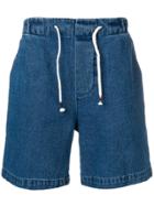 The Silted Company Drawstring Waist Denim Shorts - Blue