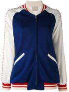 Laneus Striped Piping Bomber Jacket - Blue