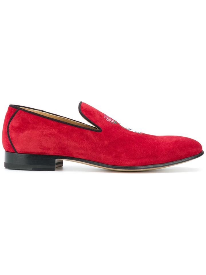 Alexander Mcqueen Skull Loafers - Red