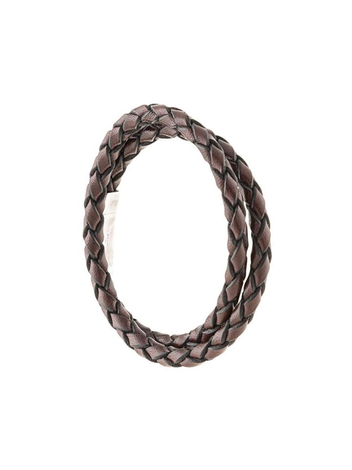 Tateossian Double Wrap Braided Bracelet - Brown