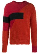 Neil Barrett Textured Colour Block Jumper - Orange