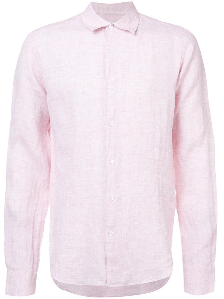 Orlebar Brown - Classic Long Sleeve Shirt - Men - Linen/flax - Xl, Pink/purple, Linen/flax