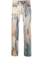 Off-white Bleached Effect Distressed Skinny Jeans - Blue