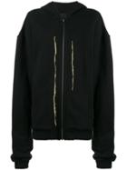 Haider Ackermann Perth Zip Up Hoodie With Gold Embroidery - Black