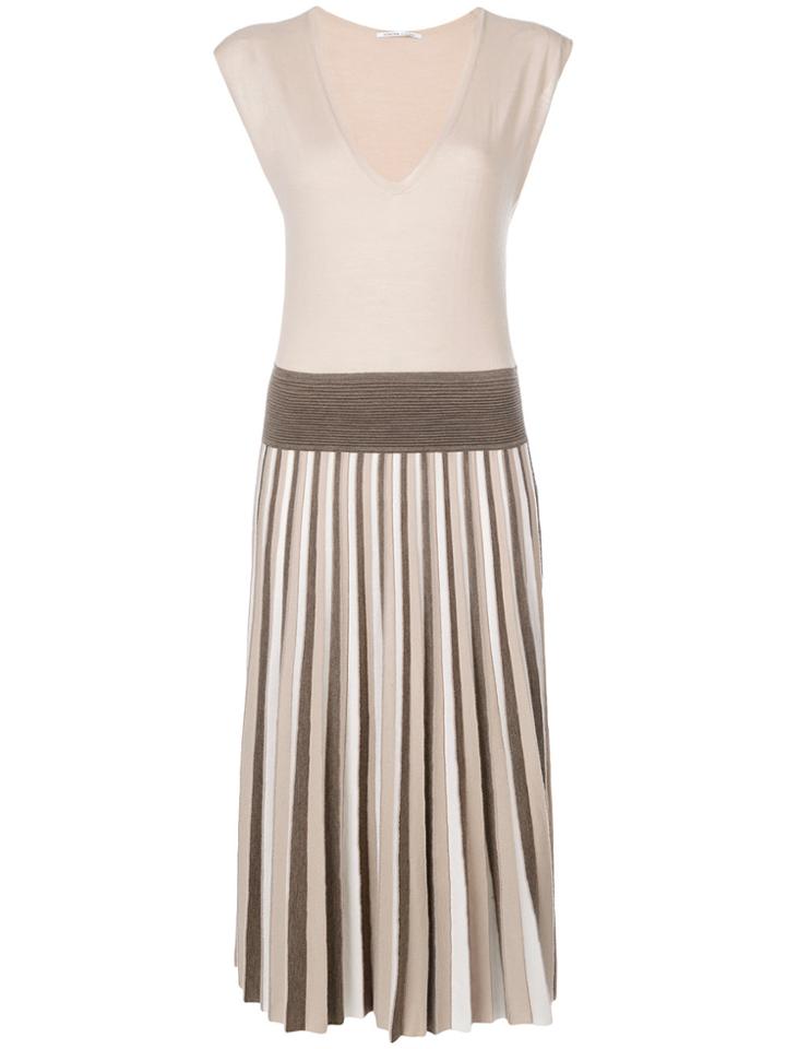 Agnona Pleated Dress - Nude & Neutrals